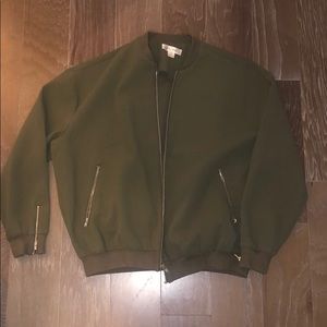 Army green bomber jacket